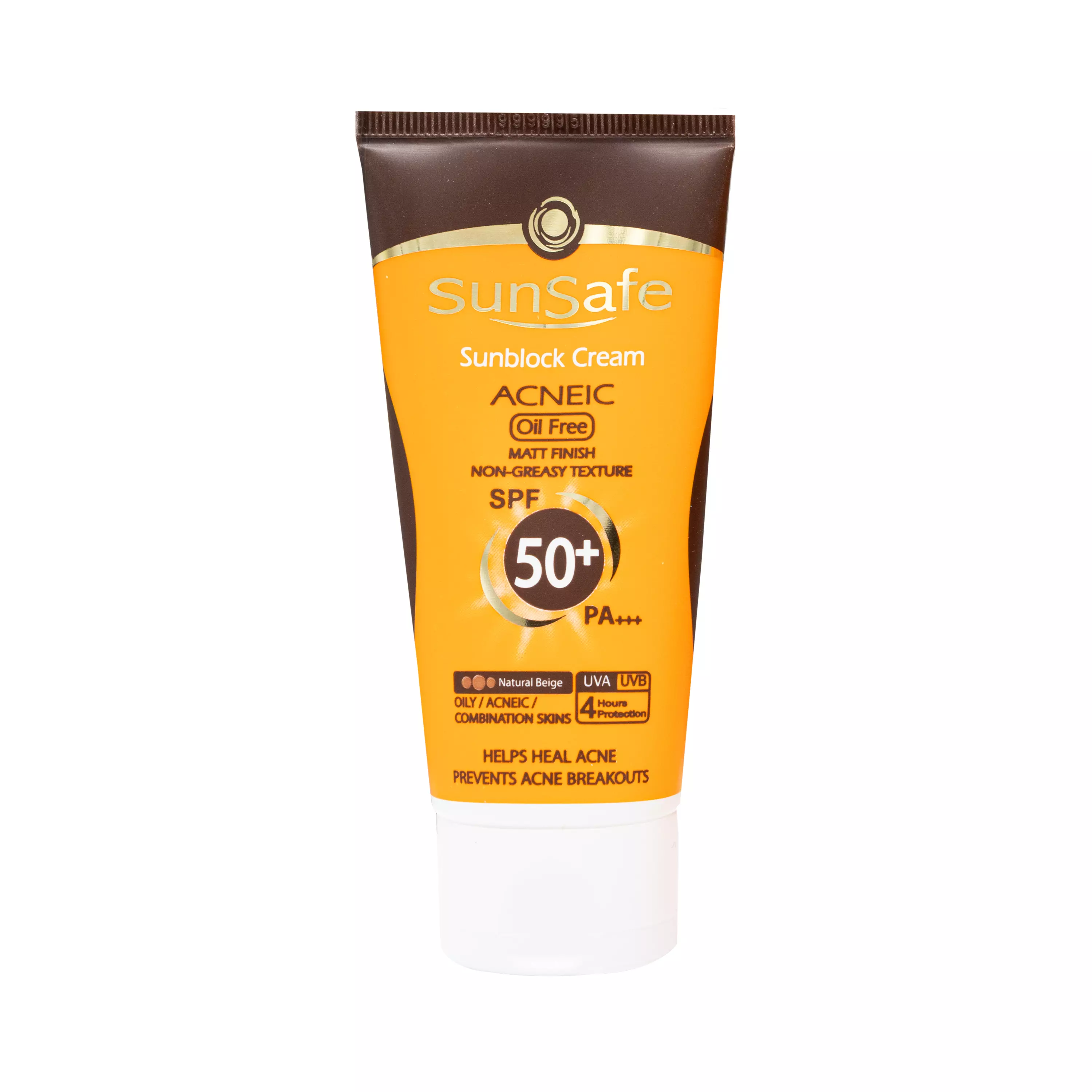 کرم ضد آفتاب SPF50 کرم پودری ACNEIC بژ طبیعی 50 میلی لیتر سان سیف